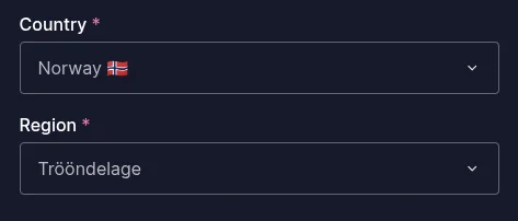 Screenshot of Scaleway's region selection